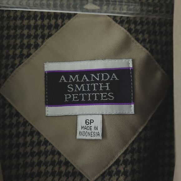 Amanda Smith Trench Coat 6P Petite Oversized Belted Button Tan Neutral - Picture 3 of 5